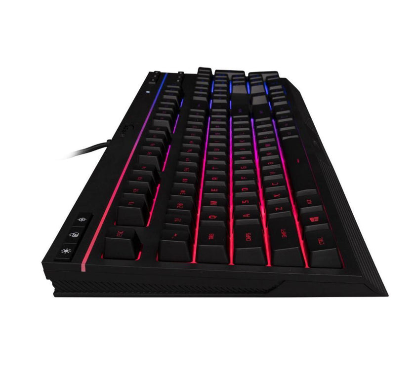 HyperX Alloy Core RGB - Membrane Gaming Keyboard, Comfortable Quiet Silent Keys with RGB LED Lighting Effects, Spill Resistant, Dedicated Media Keys, Compatible with Windows 10/8.1/8/7 - Black