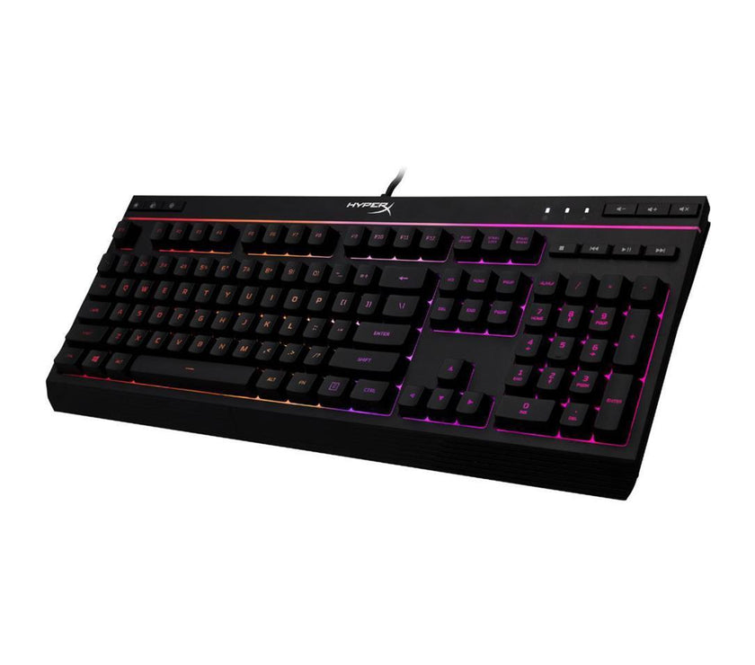 HyperX Alloy Core RGB - Membrane Gaming Keyboard, Comfortable Quiet Silent Keys with RGB LED Lighting Effects, Spill Resistant, Dedicated Media Keys, Compatible with Windows 10/8.1/8/7 - Black