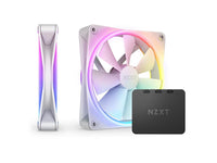 NZXT F140RGB Duo - 140mm Dual-sided RGB Fan - Twin Pack (White) w/RGB Controller RF-D14DF-W1