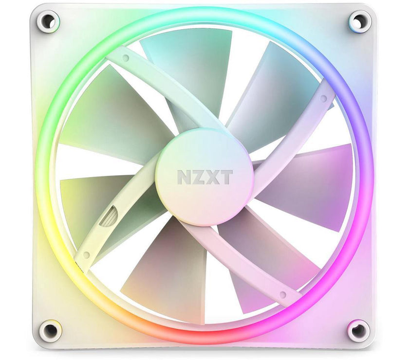 NZXT F140RGB Duo - 140mm Dual-sided RGB Fan - Twin Pack (White) w/RGB Controller RF-D14DF-W1