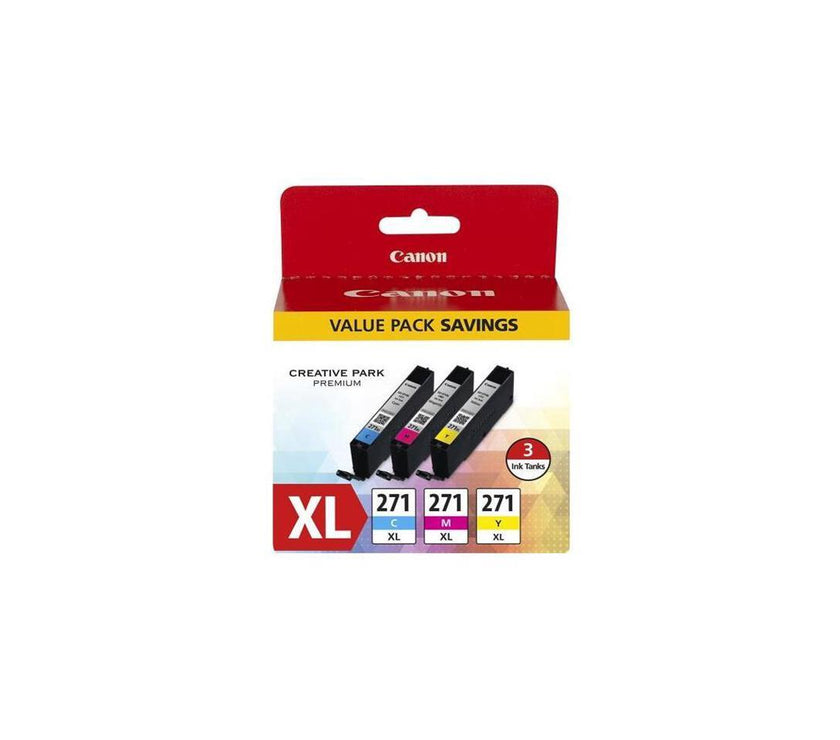 Canon CLI-271 XL CMY 3-pack Cyan/Magenta/Yellow High Yield ink tank (0337C005AA) for MG7720, MG6820, MG6821,MG6822, MG5720,MG5722,MG5721