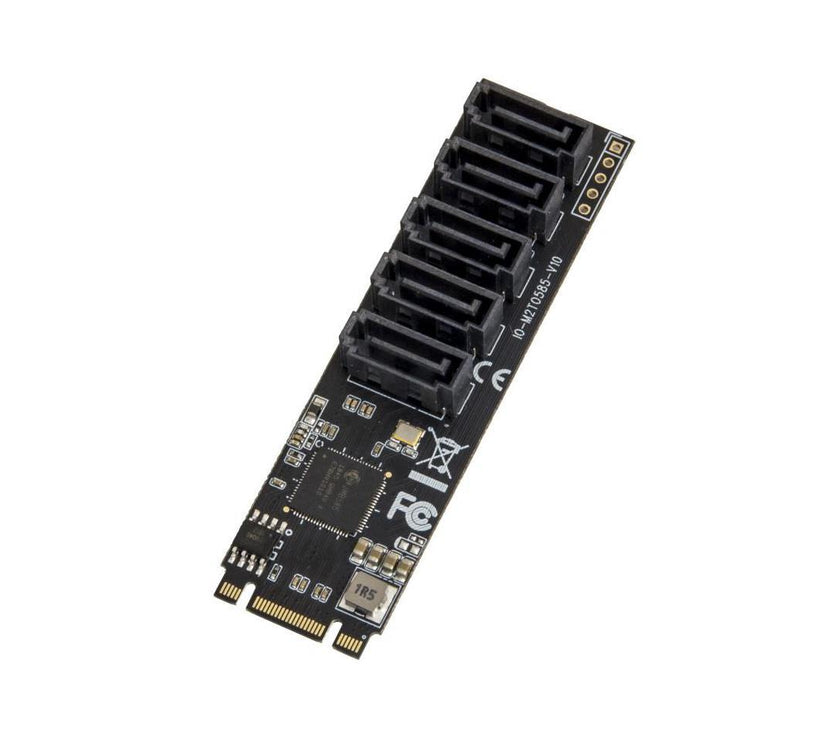 Syba 5 port Non-RAID SATA III 6Gbp/s to M.2 B+M Key Adapter PCI-e 3.0 x2 Bandwith