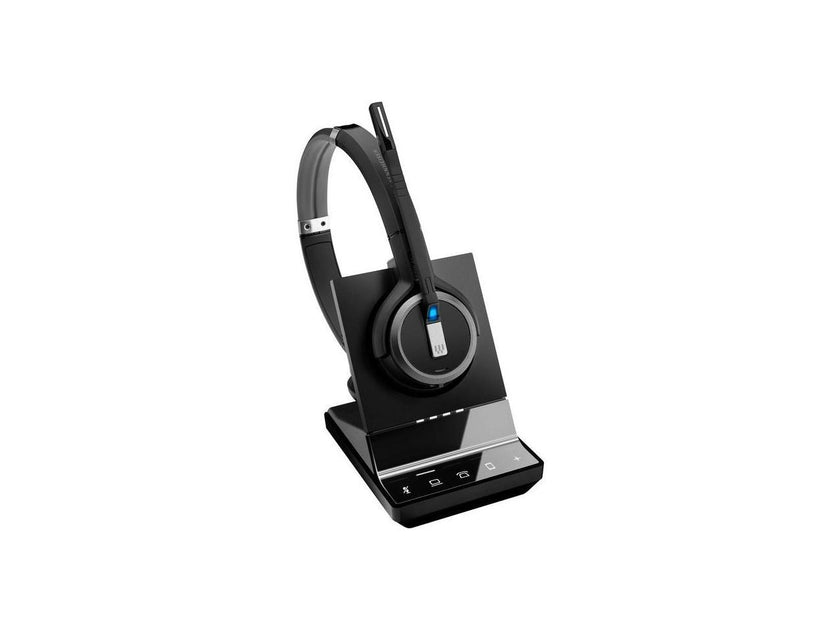 Sennheiser SDW 5065 (507000) - Double-Sided (Binaural) Wireless Dect Headset for Desk Phone Softphone/PC Connections Dual Microphone Ultra Noise Cancelling, Black