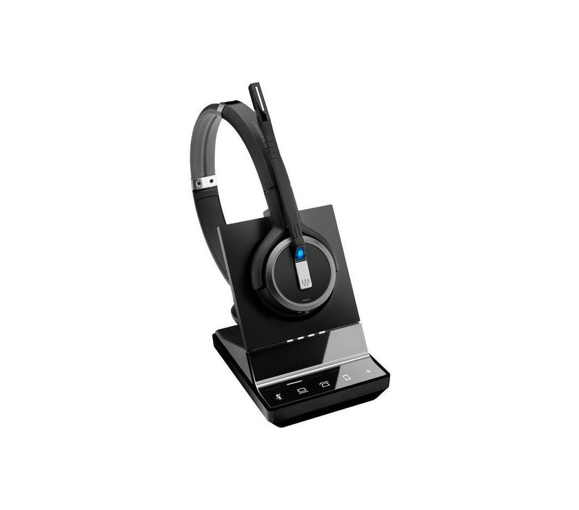 Sennheiser SDW 5065 (507000) - Double-Sided (Binaural) Wireless Dect Headset for Desk Phone Softphone/PC Connections Dual Microphone Ultra Noise Cancelling, Black