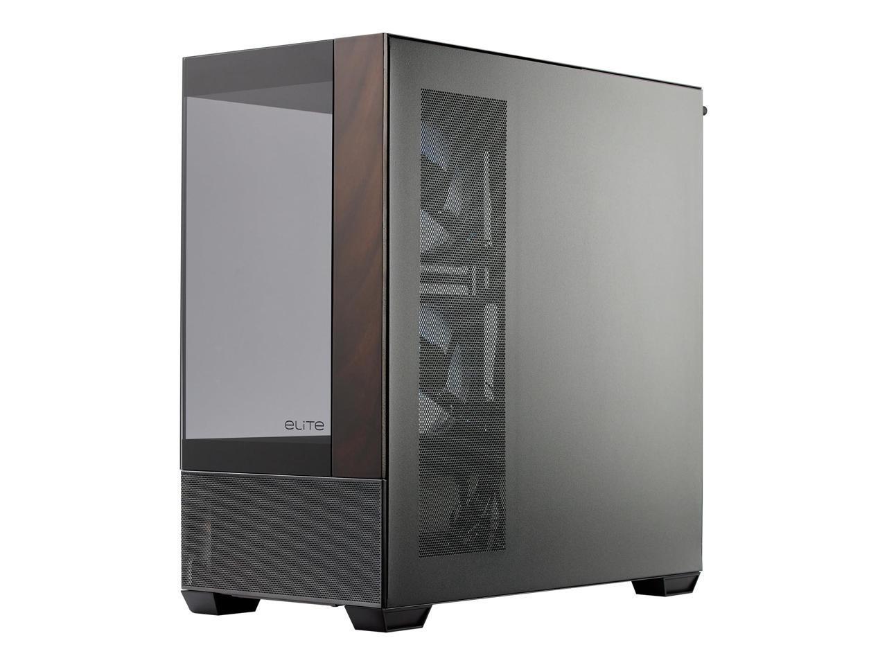 Cooler Master Elite Series E690-KHNN-S00 Computer Case - Mid-tower - Black - Wood, Tempered Glass, Mesh, Steel - 4 x Bay - 3 ? 120mm Fan(s) Installed - ITX, Micro ATX, ATX Motherboard Supported - 10 x