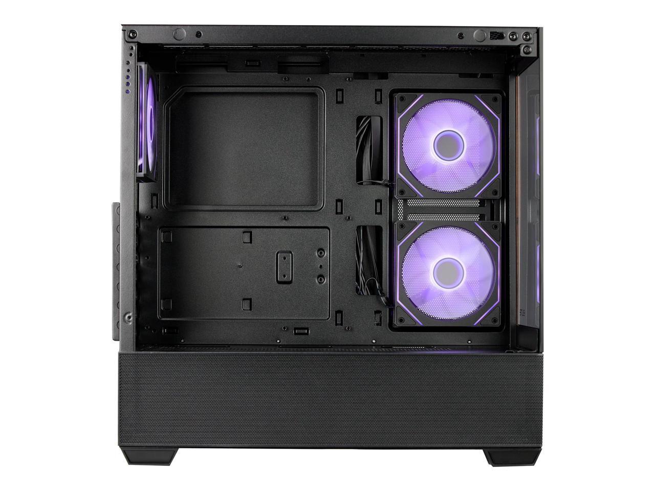Cooler Master Elite Series E690-KHNN-S00 Computer Case - Mid-tower - Black - Wood, Tempered Glass, Mesh, Steel - 4 x Bay - 3 ? 120mm Fan(s) Installed - ITX, Micro ATX, ATX Motherboard Supported - 10 x