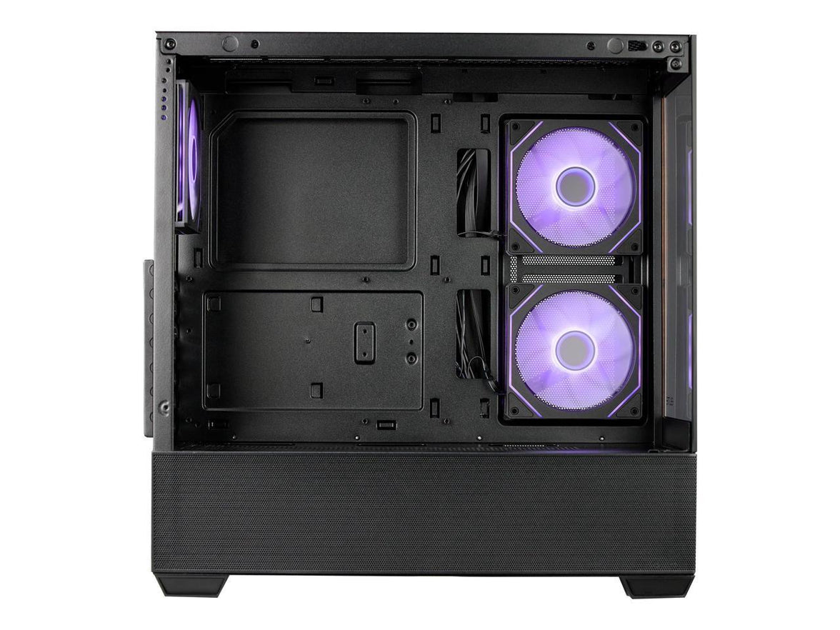 Cooler Master Elite Series E690-KHNN-S00 Computer Case - Mid-tower - Black - Wood, Tempered Glass, Mesh, Steel - 4 x Bay - 3 ? 120mm Fan(s) Installed - ITX, Micro ATX, ATX Motherboard Supported - 10 x