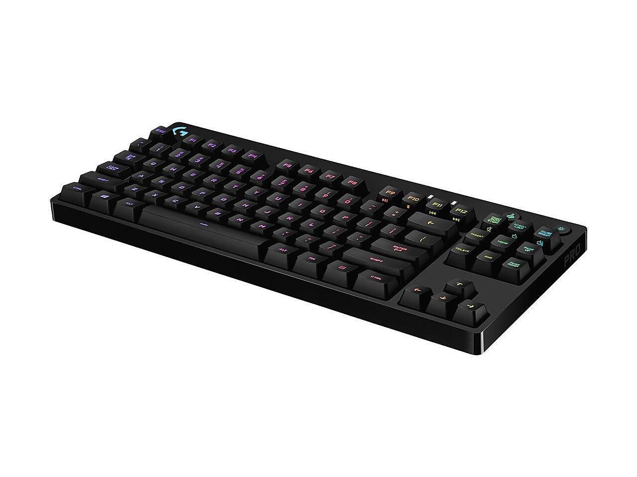 Logitech G PRO Mechanical Gaming Keyboard, Ultra Portable Tenkeyless Design, Detachable Micro USB Cable, 16.8 Million Color LIGHTSYNC RGB Backlit Keys