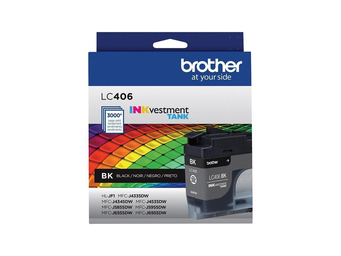 Brother LC406BKS INKvestment Ink 3000 Page-Yield Black