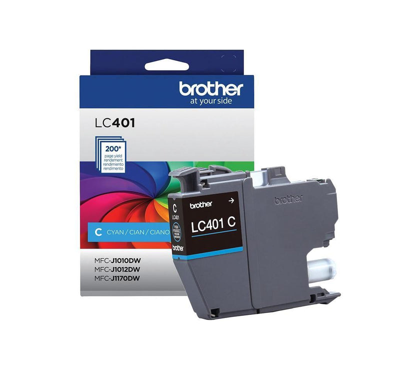 Brother LC401 Cyan Standard Yield Ink Cartridge Prints Up to 200 Pages (LC401CS)