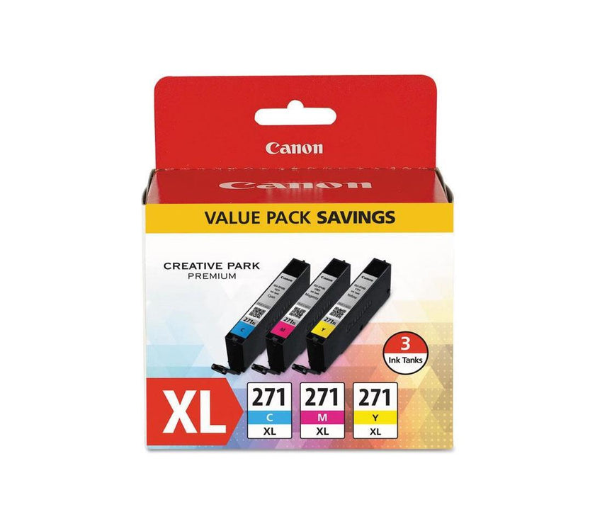 Canon CLI-271 XL CMY 3-pack Cyan/Magenta/Yellow High Yield ink tank (0337C005AA) for MG7720, MG6820, MG6821,MG6822, MG5720,MG5722,MG5721