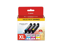 Canon CLI-271 XL CMY 3-pack Cyan/Magenta/Yellow High Yield ink tank (0337C005AA) for MG7720, MG6820, MG6821,MG6822, MG5720,MG5722,MG5721