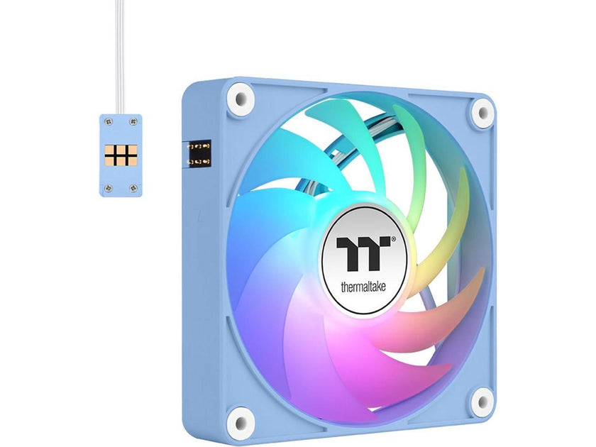 Thermaltake CT120 EX ARGB PC Cooling Fan Hydrangea Blue 3-Fan Pack, Magnetic Connection, 5V Motherboard Sync, 16.8 Million Colors 9 Addressable LEDs, 120 mm Case/Radiator Fan, CL-F196-PL12BU-A