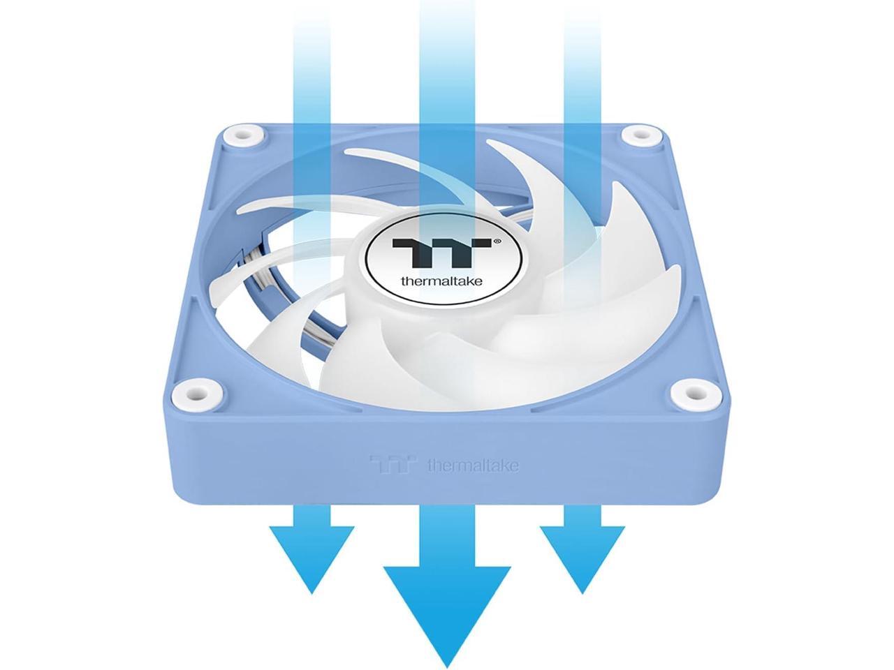 Thermaltake CT120 EX ARGB PC Cooling Fan Hydrangea Blue 3-Fan Pack, Magnetic Connection, 5V Motherboard Sync, 16.8 Million Colors 9 Addressable LEDs, 120 mm Case/Radiator Fan, CL-F196-PL12BU-A