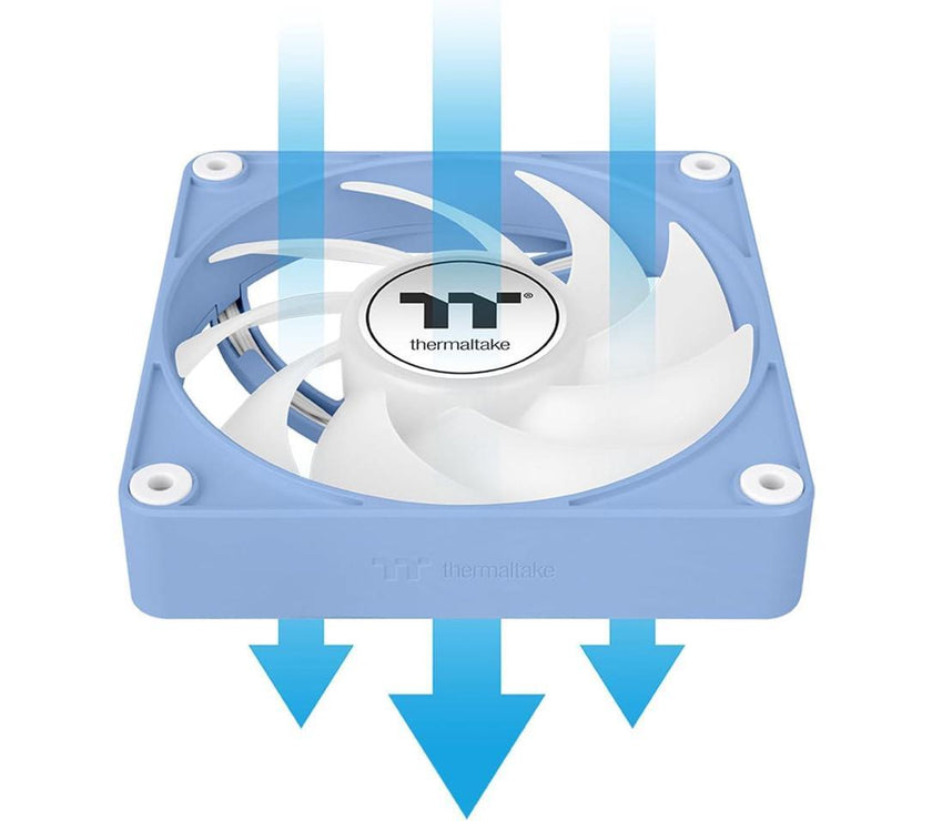 Thermaltake CT120 EX ARGB PC Cooling Fan Hydrangea Blue 3-Fan Pack, Magnetic Connection, 5V Motherboard Sync, 16.8 Million Colors 9 Addressable LEDs, 120 mm Case/Radiator Fan, CL-F196-PL12BU-A