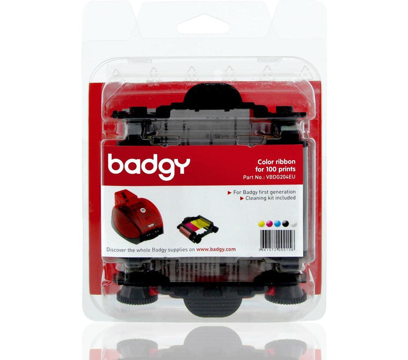 Evolis VBDG204EU Badgy200, 1 X 100 Print Ymcko Ribbon 100 Prints, 1 Cleaning Kit, Compatible With Badgy1