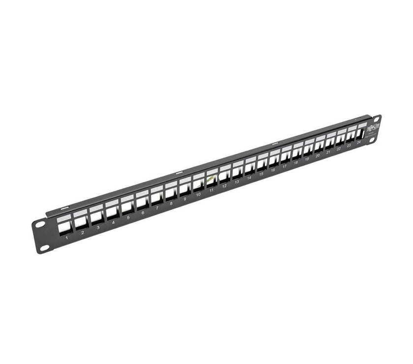 TRIPP LITE N062-024-KJ-SH 1U Rack-Mount Shielded Blank Keystone/Multimedia Patch Panel, RJ45 Ethernet, USB, HDMI, Cat5e/6