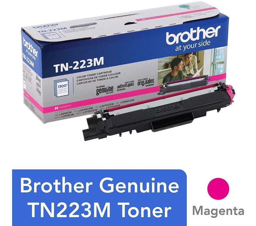 Brother International - TN223M - Brother Genuine TN-223M Standard Yield Magenta Toner Cartridge - Laser - Standard Yield