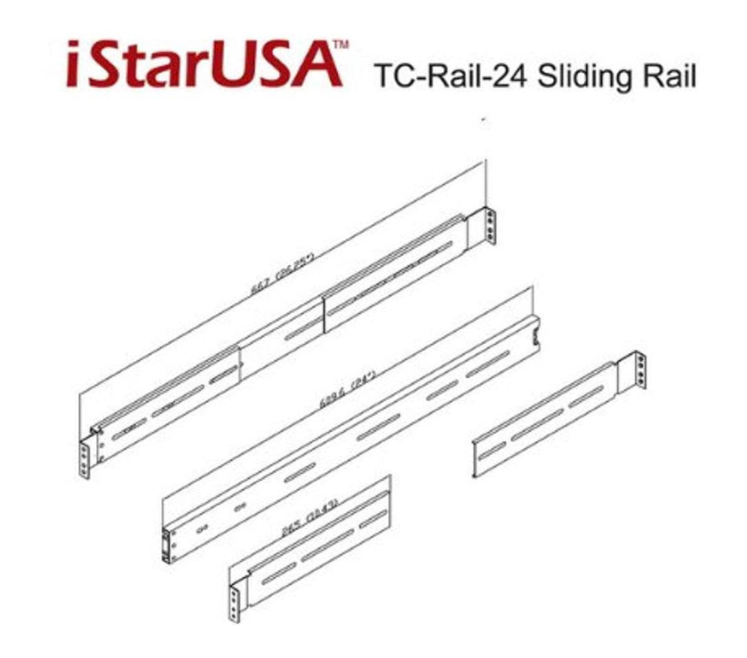 iStarUSA TC-Rail-24 24" Sliding Rail Kit for Most Rackmount Chassis