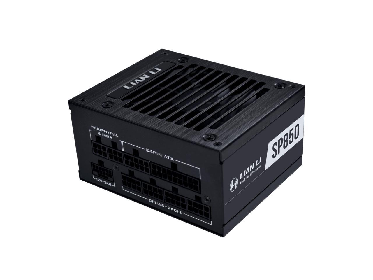 Lian Li SP850 Gold - 850 Watt SFX Form Factor Power Supply with Native 12V-2x6 Cable - Low Noise - 80 Plus Gold Efficiency - ATX 3.1 & PCIe 5.0 Compliant - 92mm FDB Fan - 10-Year - Black (SP850G.B)