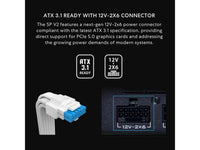 Lian Li SP850 Gold - 850 Watt SFX Form Factor Power Supply with Native 12V-2x6 Cable - Low Noise - 80 Plus Gold Efficiency - ATX 3.1 & PCIe 5.0 Compliant - 92mm FDB Fan - 10-Year - Black (SP850G.B)