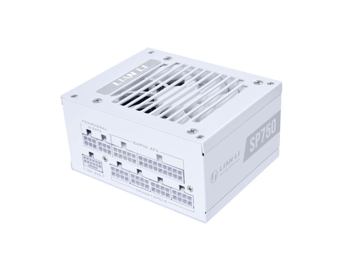 Lian Li SP750 Gold - 750 Watt SFX Form Factor Power Supply with Native 12V-2x6 Cable - Low Noise - 80 Plus Gold Efficiency - ATX 3.1 & PCIe 5.0 Compliant - 92mm FDB Fan - 10-Year - White (SP750G.W)
