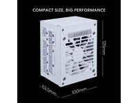 Lian Li SP750 Gold - 750 Watt SFX Form Factor Power Supply with Native 12V-2x6 Cable - Low Noise - 80 Plus Gold Efficiency - ATX 3.1 & PCIe 5.0 Compliant - 92mm FDB Fan - 10-Year - White (SP750G.W)