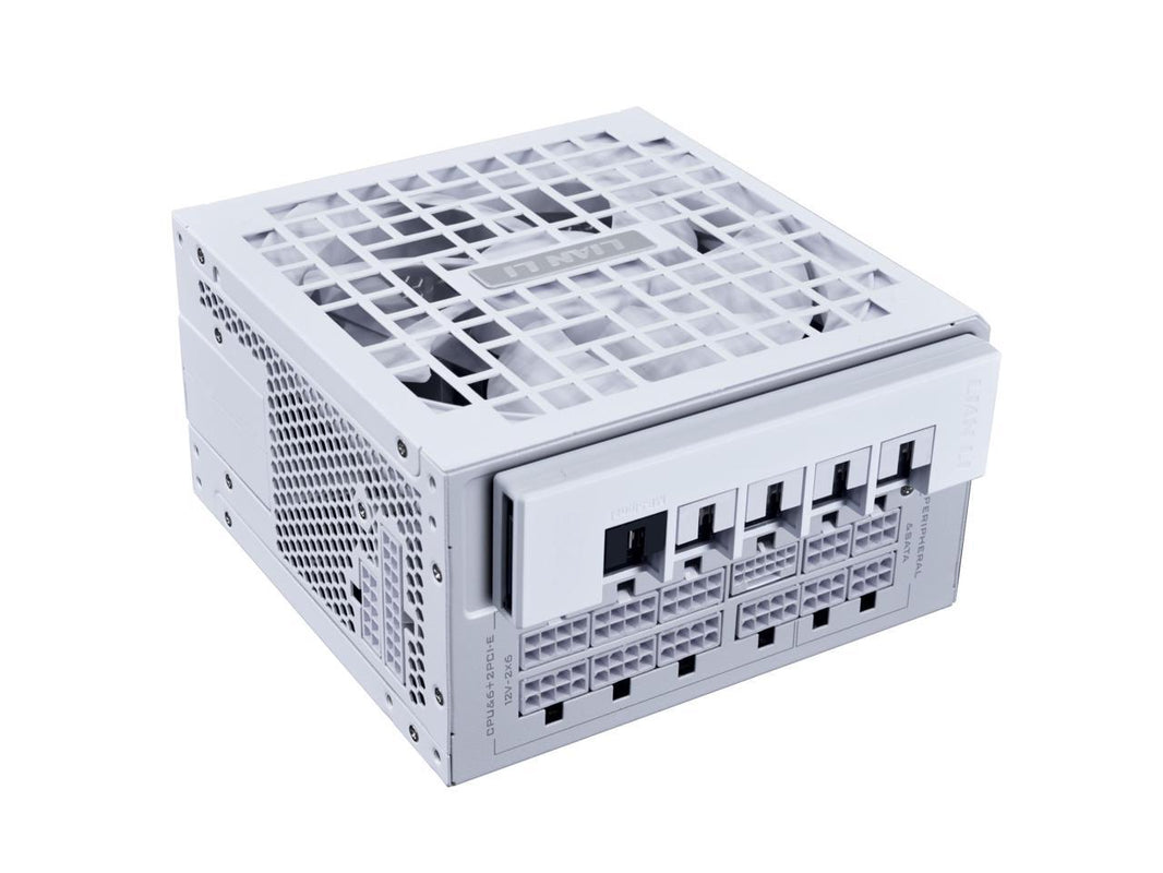 Lian Li RS 1000W Rotational Shift Fully Modular ATX Power Supply (W/USB Fan Hub) 90 AC Inlet, Cybenetics Platinum, 80+ Gold, ATX 3.1, PCIe 5.1, 12V-26 Cable, 10 Year Warranty, White (RS1000G.WH)