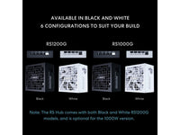 Lian Li RS 1000W Rotational Shift Fully Modular ATX Power Supply (W/USB Fan Hub) 90 AC Inlet, Cybenetics Platinum, 80+ Gold, ATX 3.1, PCIe 5.1, 12V-26 Cable, 10 Year Warranty, White (RS1000G.WH)