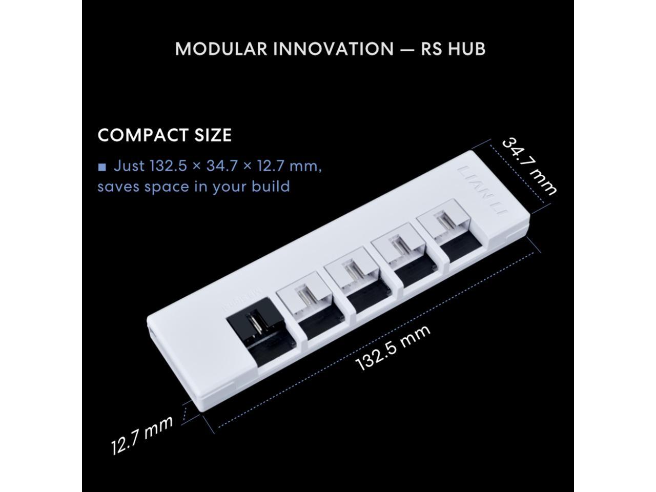 Lian Li RS 1000W Rotational Shift Fully Modular ATX Power Supply (W/USB Fan Hub) 90 AC Inlet, Cybenetics Platinum, 80+ Gold, ATX 3.1, PCIe 5.1, 12V-26 Cable, 10 Year Warranty, White (RS1000G.WH)