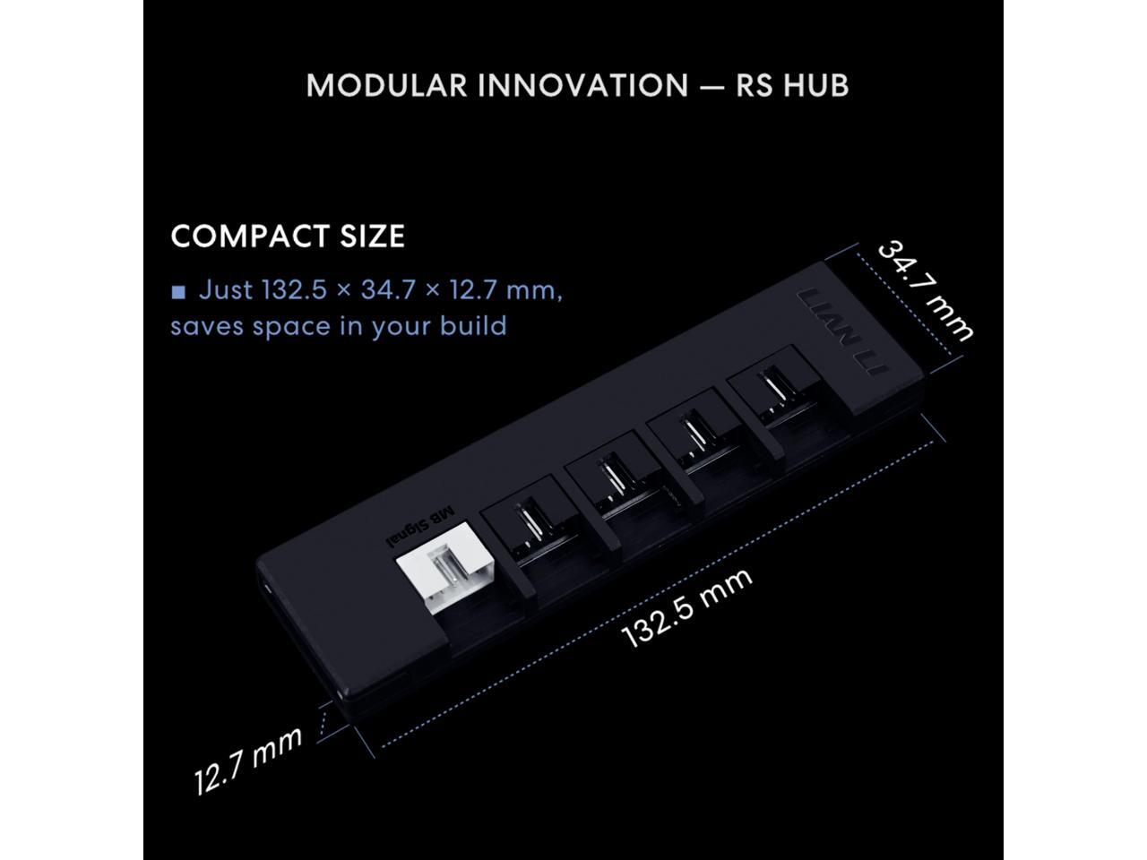 Lian Li RS 1000W Rotational Shift Fully Modular ATX Power Supply (W/ USB Fan Hub) 90 AC inlet,Cybenetics Platinum, 80+ Gold, ATX 3.1, PCle 5.1, 12V-2x6 Cable, 10 Year Warranty, Black(RS1000G.BH)
