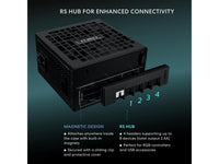 Lian Li RS 1000W Rotational Shift Fully Modular ATX Power Supply (W/ USB Fan Hub) 90 AC inlet,Cybenetics Platinum, 80+ Gold, ATX 3.1, PCle 5.1, 12V-2x6 Cable, 10 Year Warranty, Black(RS1000G.BH)