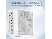 Lian Li SX Platinum 1000W SXP Compact ATX Form Factor Power Supply w/ 12V-2x6 Cable - ATX 3.1 & PCIE 5.1 Compliant - 140mm Fan - Full Modular - 10 Year Warranty - White (SX1000P.W)