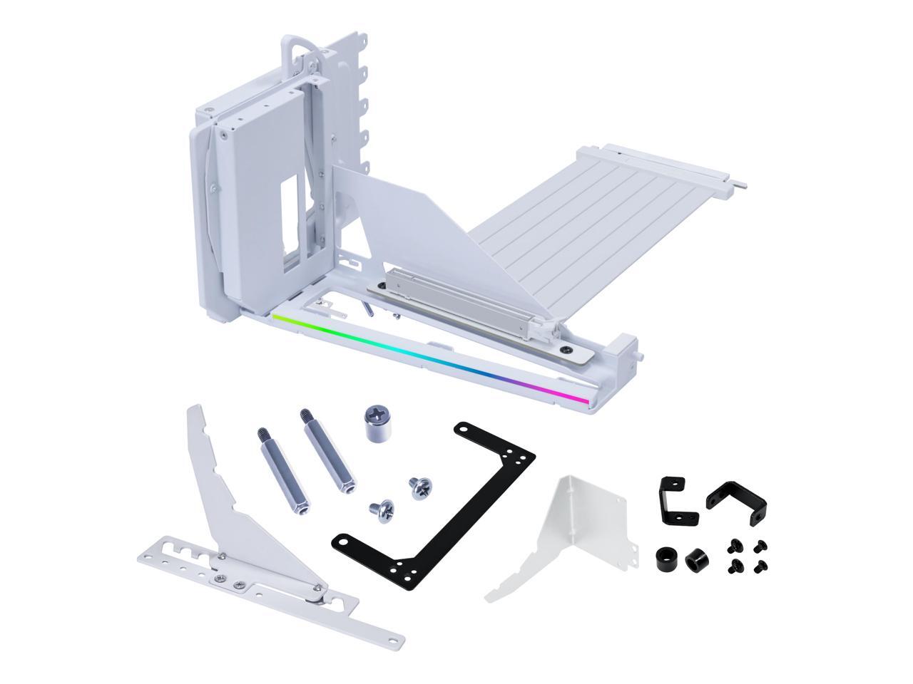 Lian Li 4 Slots Vertical GPU Kit (VG4v4) - Premium Gen 5 Riser Cable PCI-E 5.0, PCIe 3.0/4.0 Compatible, Adjustable Position - (VG4v4 White)