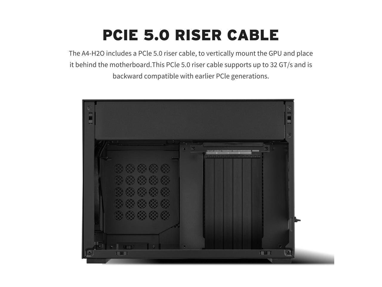 Lian Li A4-H2O Mini-ITX PC Case, Triple-Slot Mount GPU, Aluminum Exterior & SPCC Steel Interior, 240mm AIO, SFX Sandwich Layout, PCIe 5.0, Supports SFX/SFX-L PSU - (A4-H2OA5 Silver)