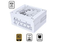 Lian Li SP850 Gold - 850 Watt SFX Form Factor Power Supply with Native 12V-2x6 Cable - Low Noise - 80 Plus Gold Efficiency - ATX 3.1 & PCIe 5.0 Compliant - 92mm FDB Fan - 10-Year - White (SP850G.W)