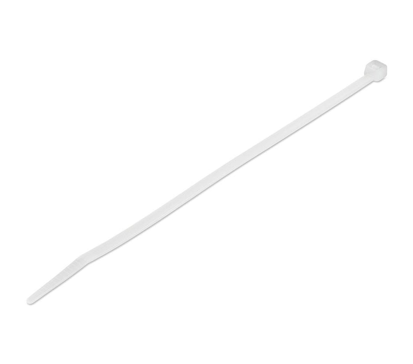 StarTech 100 Pack 8" White Large Nylon/Plastic Cable Ties TAA CBMZT8N