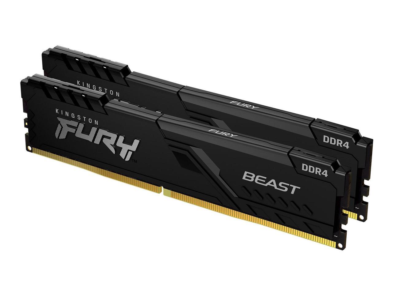 Kingston FURY Beast 32GB (2 x 16GB) 288-Pin PC RAM DDR4 3200 (PC4 25600) Memory (Desktop Memory) Model KF432C16BBK2/32