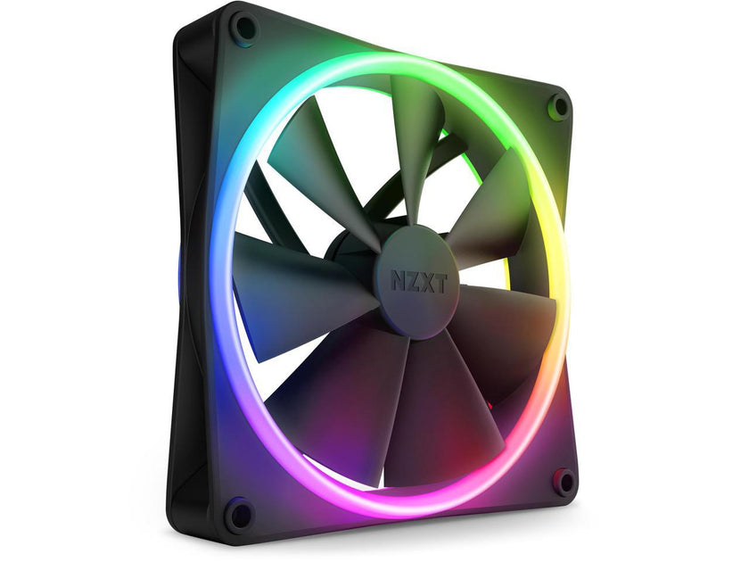 NZXT F140RGB Duo - 140mm Dual-sided RGB Fan - Twin Pack (Black) w/RGB Controller