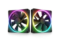 NZXT F140RGB Duo - 140mm Dual-sided RGB Fan - Twin Pack (Black) w/RGB Controller