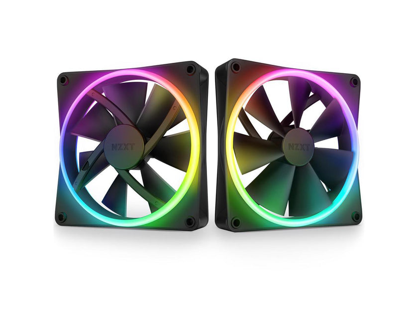 NZXT F140RGB Duo - 140mm Dual-sided RGB Fan - Twin Pack (Black) w/RGB Controller