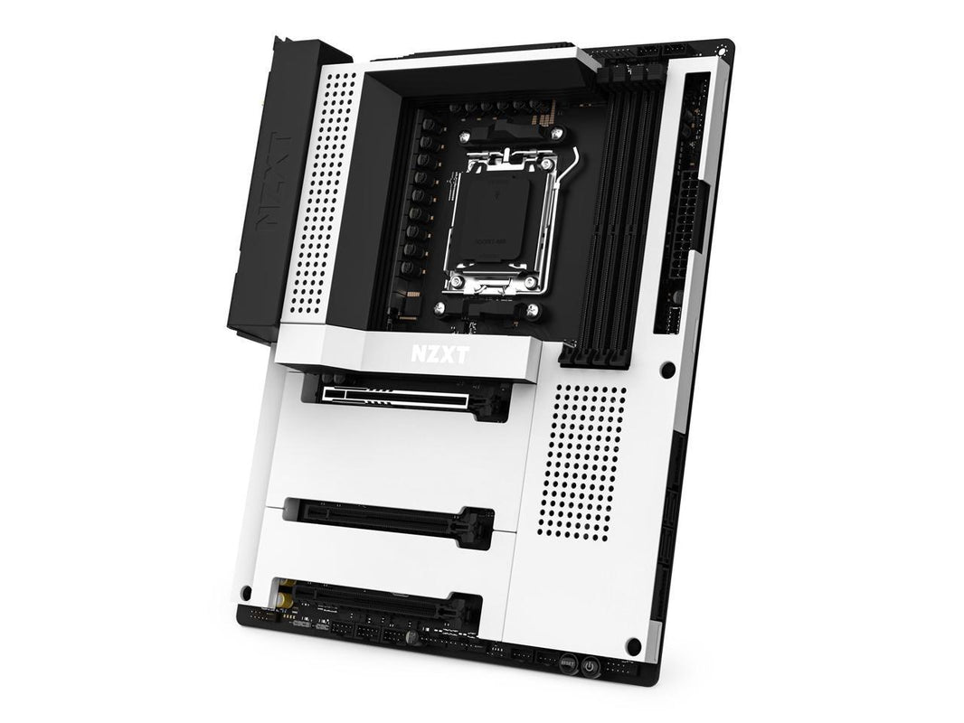 NZXT N7 B650E - N7-B65XT-W1 - AMD B650 chipset (Supports AMD 7000 Series CPUs) - ATX Gaming Motherboard - Integrated Rear I/O Shield - WiFi 6 connectivity - White