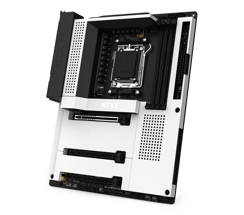 NZXT N7 B650E - N7-B65XT-W1 - AMD B650 chipset (Supports AMD 7000 Series CPUs) - ATX Gaming Motherboard - Integrated Rear I/O Shield - WiFi 6 connectivity - White