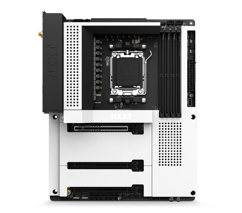 NZXT N7 B650E - N7-B65XT-W1 - AMD B650 chipset (Supports AMD 7000 Series CPUs) - ATX Gaming Motherboard - Integrated Rear I/O Shield - WiFi 6 connectivity - White