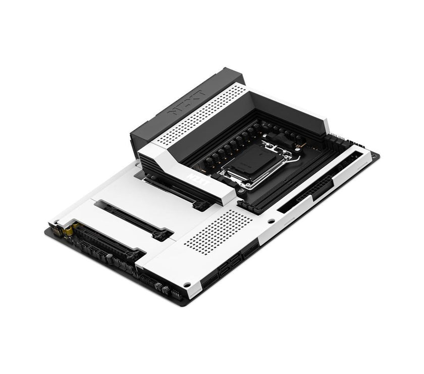 NZXT N7 B650E - N7-B65XT-W1 - AMD B650 chipset (Supports AMD 7000 Series CPUs) - ATX Gaming Motherboard - Integrated Rear I/O Shield - WiFi 6 connectivity - White