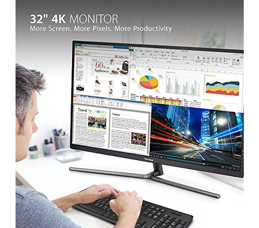 ViewSonic VX3211-4K-MHD 32 Inch 4K UHD Monitor with 99% sRGB Color Coverage HDR10 FreeSync HDMI and DisplayPort