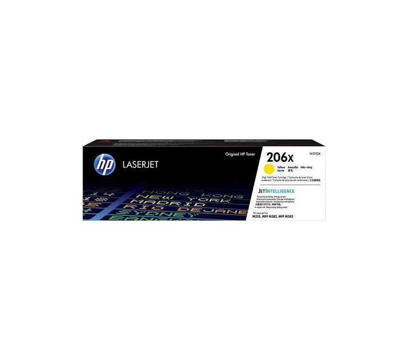 HP 206X High Yield Yellow Original LaserJet Toner Cartridge, ~2,450 pages,