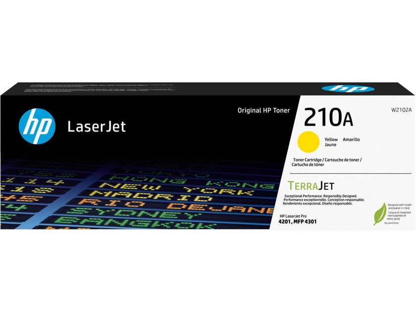 HP 210A Original Laser Toner Cartridge Yellow Pack W2102A