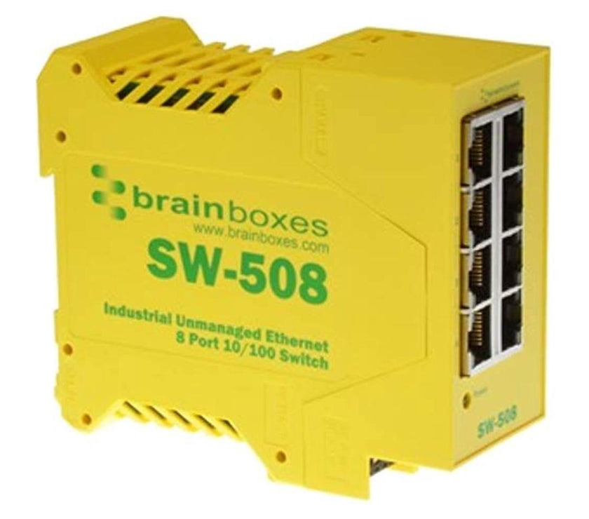 BRAINBOXES SW-508 INDUSTRIAL ETHERNET 8PORT SW