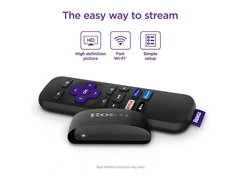 Roku Express Streaming Media Player with Standard Remote (no TV controls)